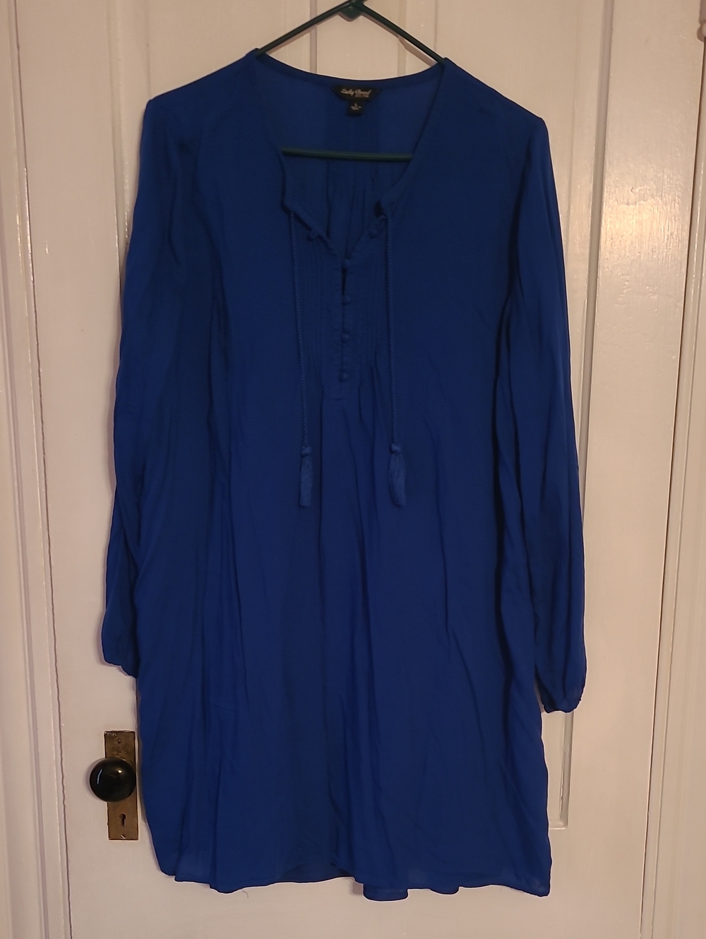Lucky Brand Cobalt Blue Long-Sleeve Tunic Dress